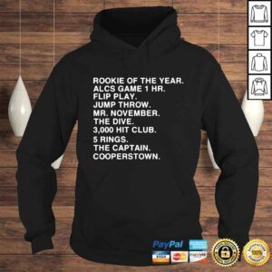 Hoodie Rookie of the year 3000 hit club 5 ring the captain cooperstown shirt obvious shirt