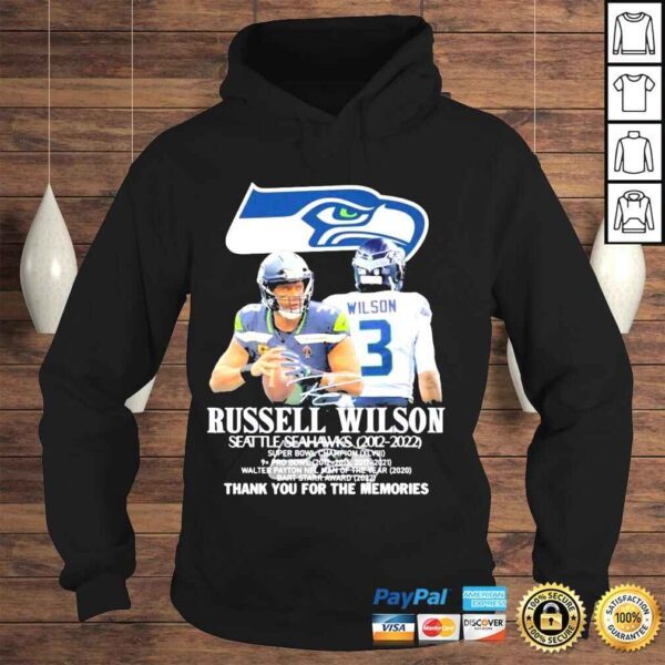 Russell wilson Seattle Seahawks 2012 2022 thank you for the memories shirt - Image 4