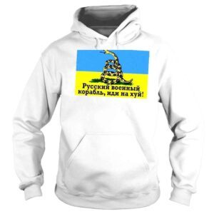 Hoodie Russian Warship Go Fuck Yourself Snake Ukrainian Flag Shirt