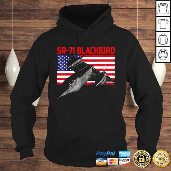 SR71 Blackbird In Action and Patriotic American Flag TShirt - Image 4