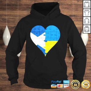 Hoodie Scottish Ukrainian Flag United Heart Jigsaw Puzzle Scotland Ukrain Shirt