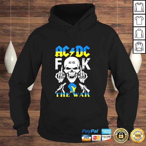 Skull AC DC fuck stop the War Ukraine 2022 shirt - Image 4