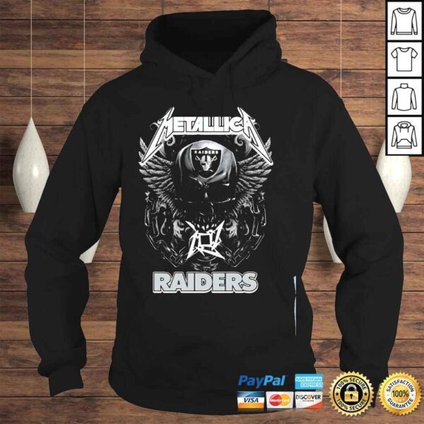 Skull Metallica Oakland Raiders Shirt - Image 4