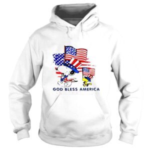 Hoodie Snoopy and Woodstock god bless america land that I love shirt