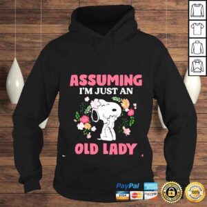 Hoodie Snoopy assuming im just an old lady was your first mistake shirt