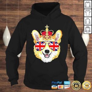 Hoodie The Queens Platinum Jubilee 2022 Royal Corgi UK Sunglasses Shirt