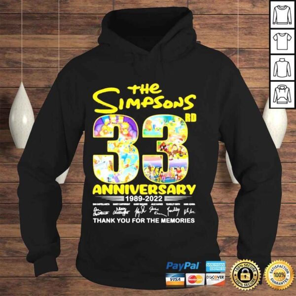 The Simpsons 33 rd anniversary 1989 2022 thank you for the memories shirt - Image 4