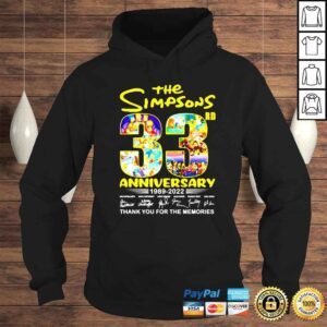 Hoodie The Simpsons 33rd anniversary 1989 2022 thank you for the memories shirt