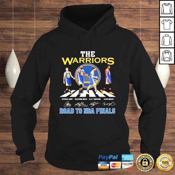 The Warriors Stephen Curry Draymond Green Klay Thompson And Kevin Durant Road To NBA Finals Signatures Shirt - Image 4