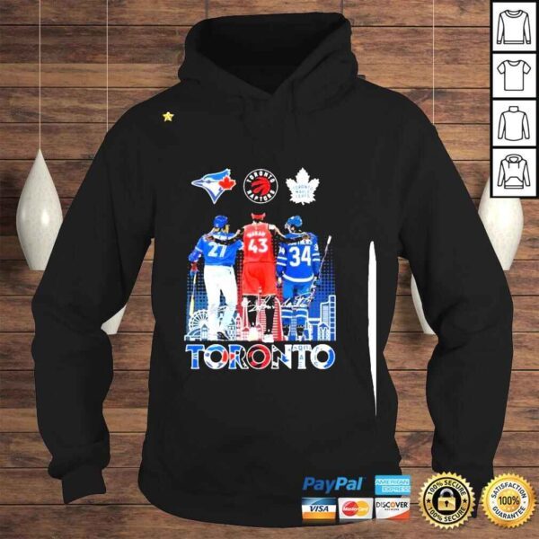 Toronto Blue Jays Toronto Raptors and Toronto Maple Leafs signatures shirt - Image 4