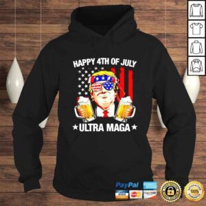 Hoodie Trump Happy 4th Of July Ultra Maga Beer American Flag shirt