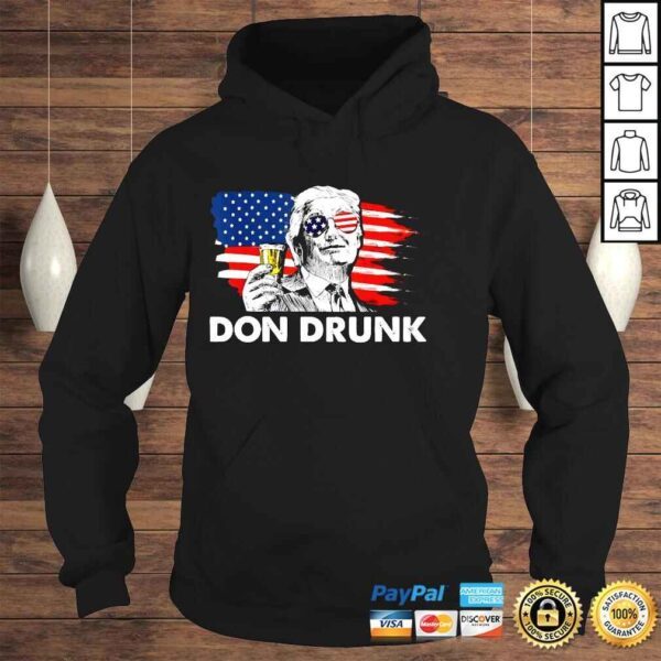 Trump President Don Drunk Merica USA Flag Patriotic 4th of July TShirt - Image 4