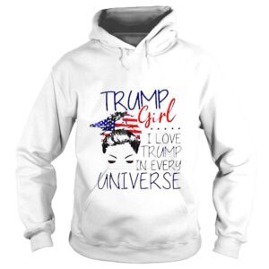 Hoodie Trump girl messy bun I love trum ultra maga shirt