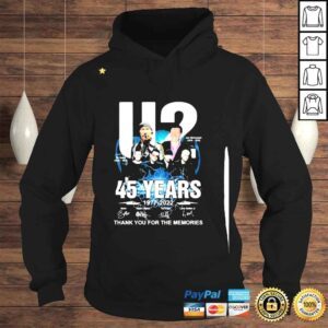 Hoodie U2 45 Years 19772022 thank You for the memories signatures shirt