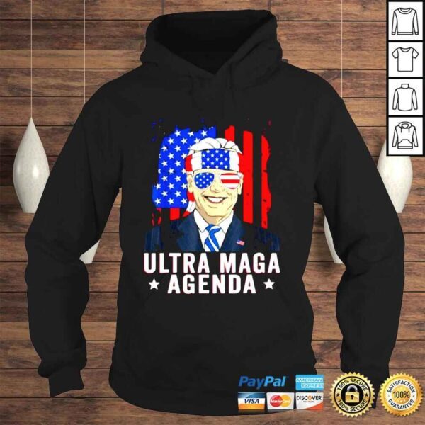 Ultra MAGA Agenda Anti Biden US Flag Trump 4th Of July Shirt - Image 4