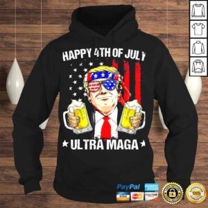 Hoodie Ultra Maga Proud Pro Trump Happy 4th Of July US Flag TShirt