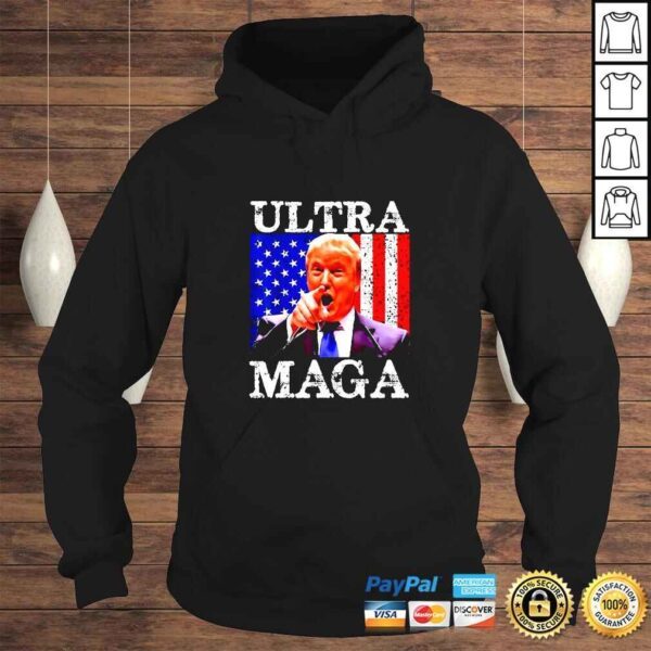 Ultra Mega King Trump Vintage American US Flag Anti Biden TShirt - Image 4