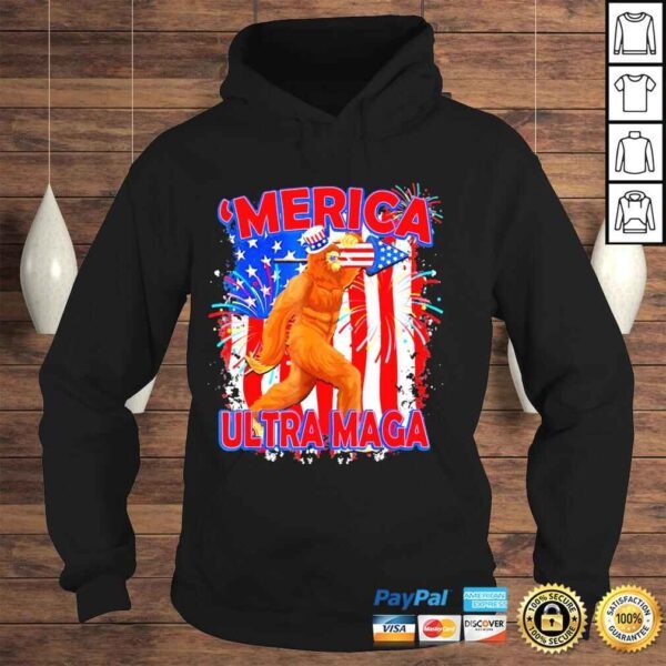 Ultra maga 4th of july bigfoot American flag vintage shirt - Image 4