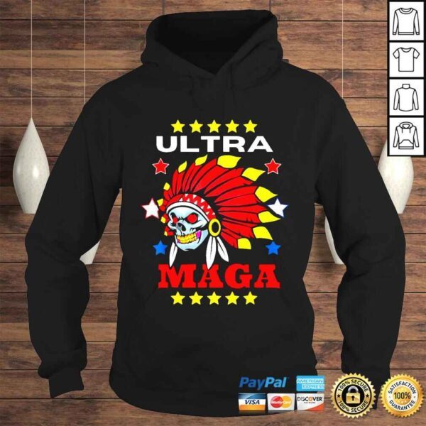 Ultra maga pro Trump skull wearing indian headdress shirt - Image 4