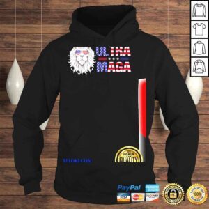 Hoodie Ultra maga proud lion usa flag glasses retro shirt