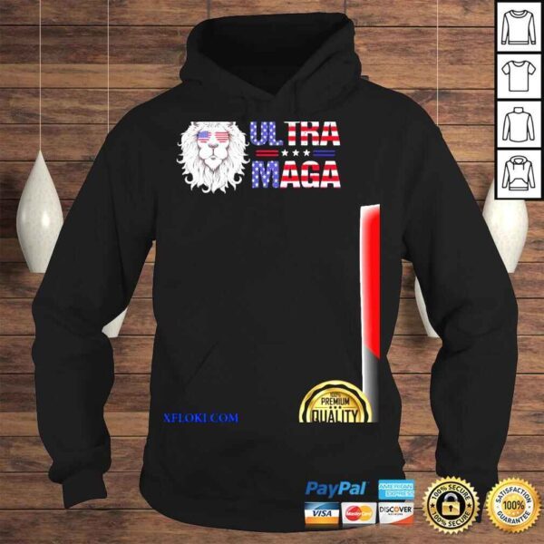 Ultra maga proud lion usa flag glasses retro shirt - Image 4