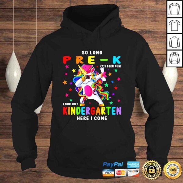 Unicorn Dabbing So Long PreK Kindergarten Here I Come shirt - Image 4