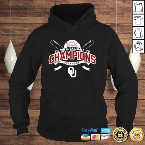 University of Oklahoma Baseball 2022 Big 12 Tournament Champions Shirt - Image 4