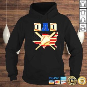 Hoodie Vintage proud baseball dad cool American flag shirt