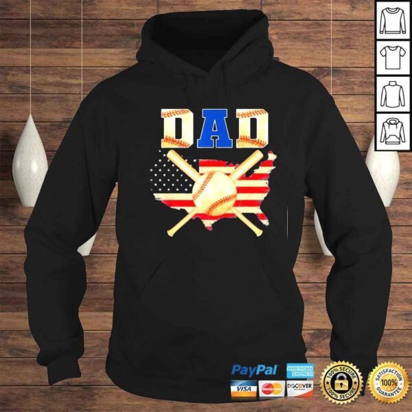 Vintage proud baseball dad cool American flag shirt - Image 4