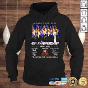 Hoodie World Tour 2022 Def Leppard 45th anniversary 1977 2022 shirt