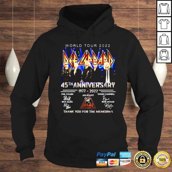 World Tour 2022 Def Leppard 45th anniversary 1977 2022 shirt - Image 4