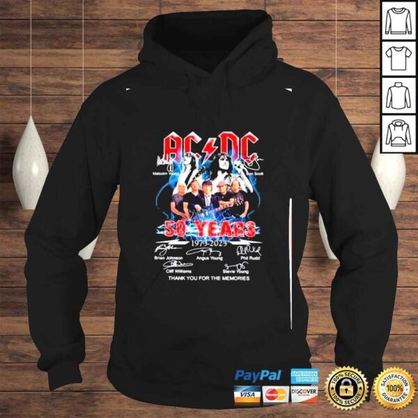 acdc 50 years anniversary 1973 2023 thank you for the memories shirt - Image 4