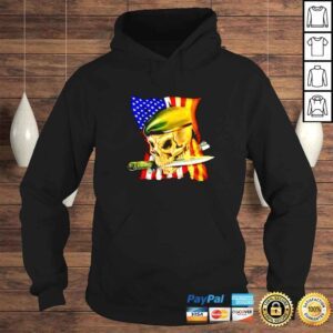 Hoodie american flag skull and knife vintage shirt