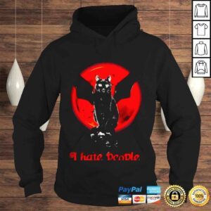 Hoodie cat I hate people shirt