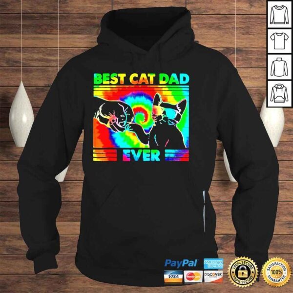 cat dad ever tie dye cat daddy fathers shirt - Image 4