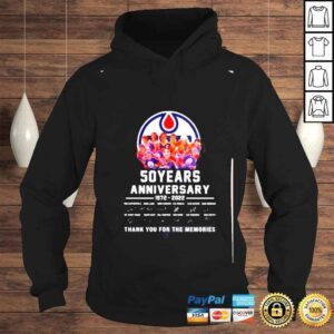 Hoodie edmonton Oilers 50 Years Anniversary 1972 2022 Signatures Thank You For The Memories Shirt