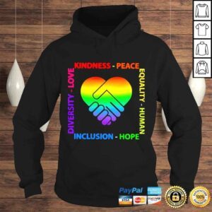 Hoodie kindness peace equality human inclusion hope diversity love shirt