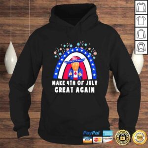 Hoodie make 4th of july great again Trump rainbow usa flag shirt