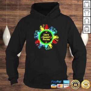 Hoodie official unite against racism many hands colorful shirt