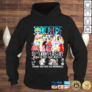 Hoodie one piece 25th anniversary 1997 2922 thank you for the memories shirt