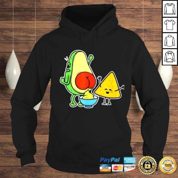 pooping avocado and tortilla chip guacamole poop turd vegan shirt - Image 4