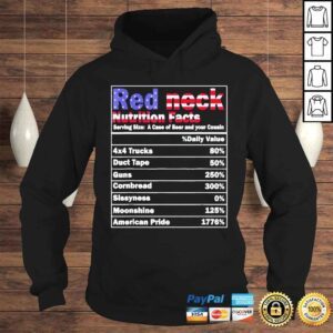 Hoodie redneck nutrition facts 4th of july country shirt