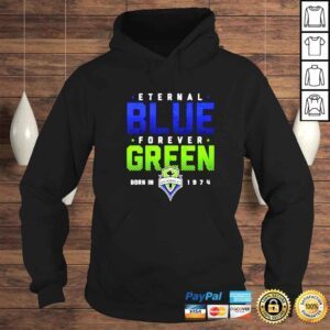 Hoodie seattle Sounders FC Eternal Blue Forever Green borntin Sounders 1974 logo vintage shirt