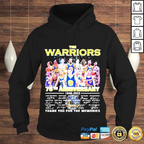 the Warriors 76th Anniversary 1946 2022 Signatures Thank You For The Memories Tshirt - Image 4