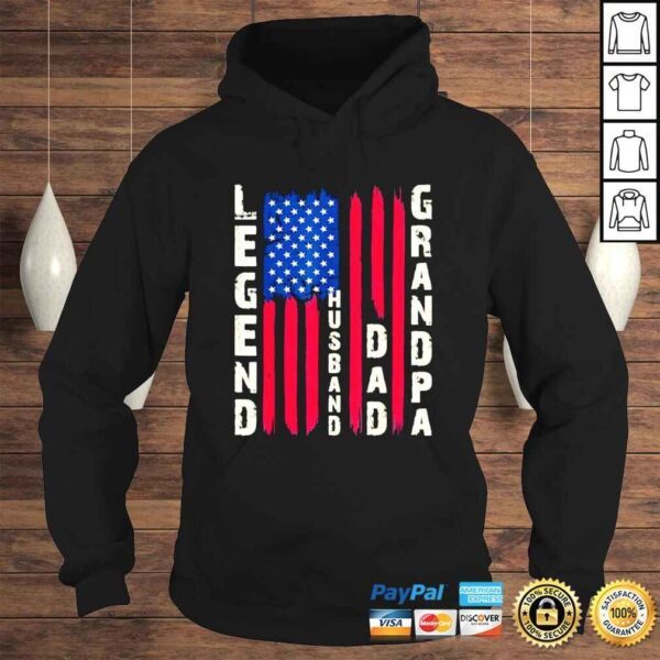 usa flag fathers day dad the legend husband dad grandpa shirt - Image 4