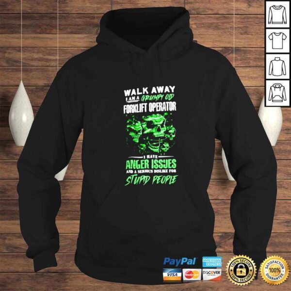 walk Away I Am A Grumpy Old Forklift Operator skulls stars horror shirt - Image 4