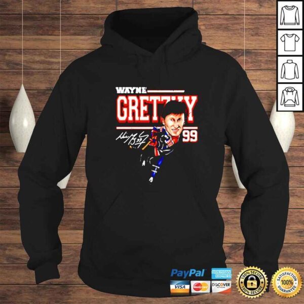 wayne Gretzky Edmonton Cartoon hockey signature shirt - Image 4