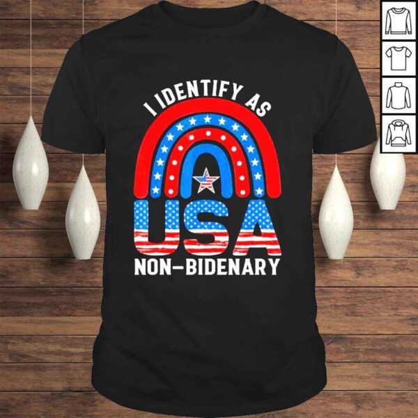 I identify as nonbidenary rainbow usa flag ultra maga Trump shirt