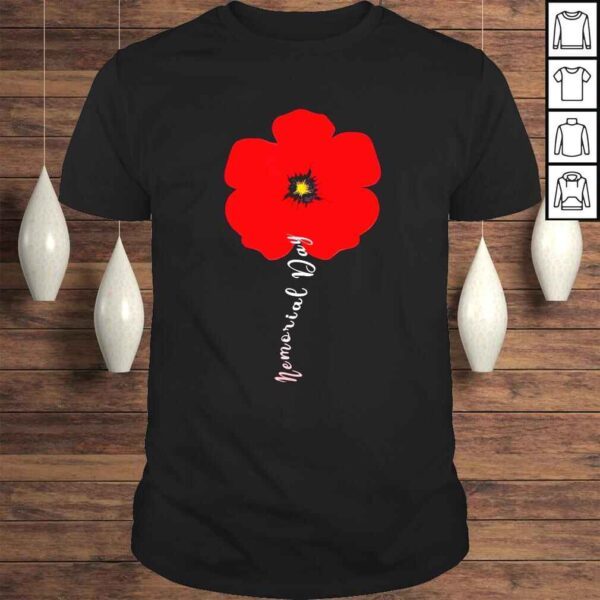 I wear a little poppy flower memorial day veteran military shirt