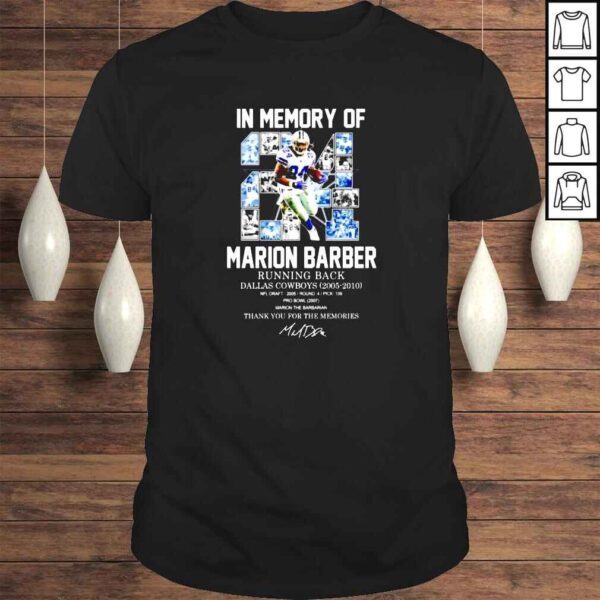 In Memory Of Marion Barber 24 running back Dallas Cowboys shirt